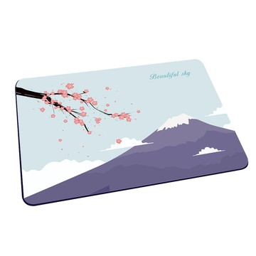 軟式珪藻土地墊 自創-日式風格 愜意櫻花 （60*40*0.5cm）_廠商直送