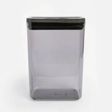 旋鈕式防潮PET密封罐3L 長形透黑