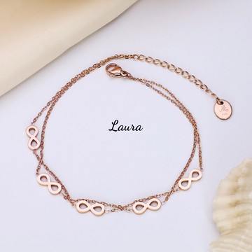 -laura - 腳錬  無限 316l鋼 腳錬 (抗過敏 不變形)