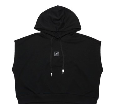 KANGOL 黑色 微落肩 短袖 帽T 女 6222100220