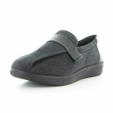 輕巧樂步超柔軟系列4E寬楦女鞋-黑灰