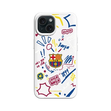 iPhone 15 SolidX 白 - FC Barcelona - Graffiti