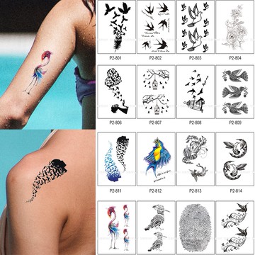 鳥類 啄木鳥 鴿子 燕子 紋身貼👑大邱紋身👑【T08P】TATTOO 防水 紋身貼紙刺青貼紙紋身貼刺青貼 T08