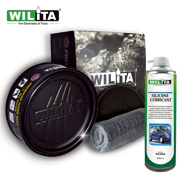 【WILITA威力特】愛車鑽石美容3件組(頂級棕櫚蠟+橡保劑+下蠟布)