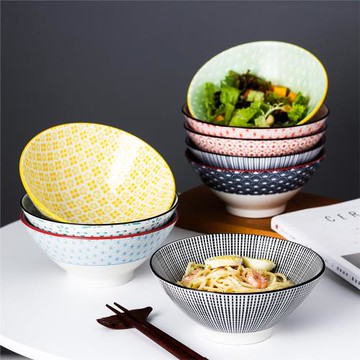 日式家用碗創意陶瓷吃面碗拉面碗大號湯碗釉下彩斗碗海碗餐廳商用