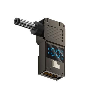 Kamera 4.0*1.7中間溝 筆電專用Type-C母轉DC公 數顯轉接頭 PD/20V/100W/5A