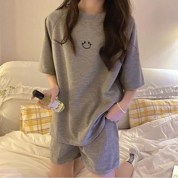 【台灣现貨】華夫格睡衣 睡衣套裝 夏天睡衣兩件套 女生睡衣 短袖睡衣 韓系睡衣 家居服 外穿睡衣 短袖套裝 夏天短袖套裝
