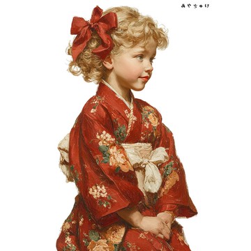 【12月新品4】07-114-0157 人物貼紙 和服復古