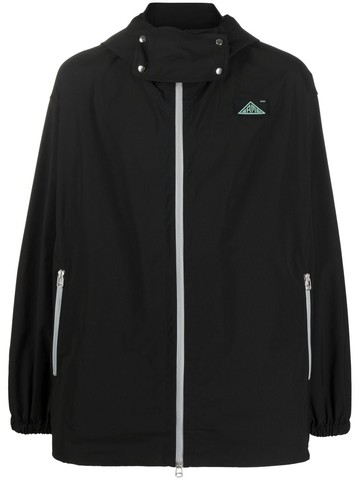 OAMC - logo-patch hooded jacket - men - Polyester - L - Black