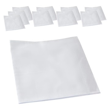 AHOYE 有機全棉紗布手帕 無漂白無染色 10條 白色