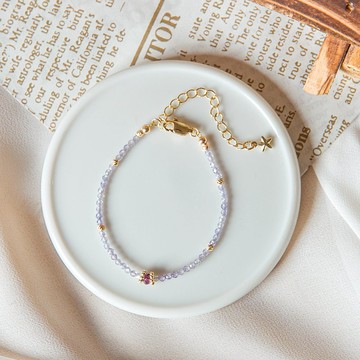 glitter 淡紫 鋯石-施華洛世奇水晶-14k包金材料 母親節 禮物客制