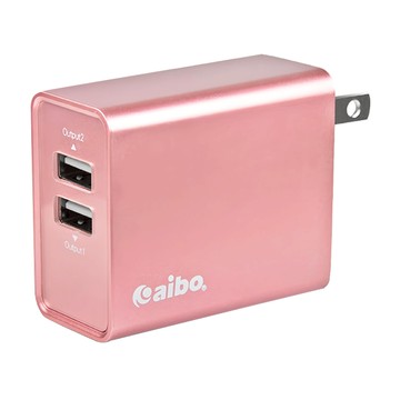 aibo USB雙輸出高效能充電器 AC100-240V 4.8A  玫瑰金  1個