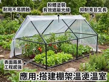 【 SHAONIANNA.TW 】Ø25 消光黑錏管圓管｜150cm 現貨｜粉體塗裝｜遮光防青苔｜工程／戶外用鐵管 種植園藝