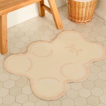 沐慕家居 小熊軟糖地墊  嫩黃色  75 x 68cm  小熊 嫩黃色