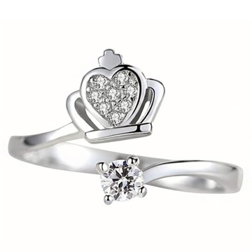 Sayaka 紗彌佳 高塔公主造型鑲鑽開口戒  皇冠  單一尺寸