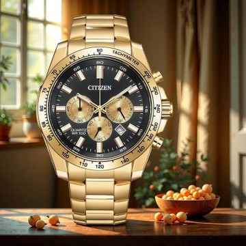CITIZEN 星辰 Chronograph 紳男三眼計時手錶 暑期質感選物 送禮首選-玫瑰金/44mm AN8233-51E