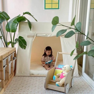 台灣公司 免運附發票 工廠直銷 韓式兒童帳篷室內三角游戲屋寶寶家用印第安玩具屋實木城堡加厚 超低價 出貨快CH9940