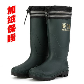 【加絨反光防水】高筒雨靴 勞保雨鞋 防水鞋 膠鞋 加絨保暖 反光條設計 防滑耐磨 適用於工地戶外 冬季防寒