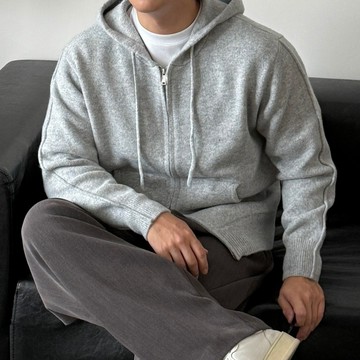 正韓舒適針織袖側滾邊連帽拉鍊外套 5色 YUPPIE 預購商品 1124