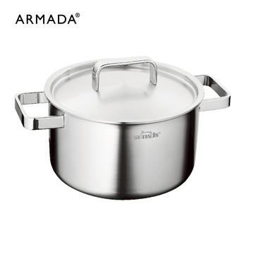 【ARMADA】貝弗莉系列複合金 雙耳高身湯鍋 24cm 贈: 3D隔熱墊(隨機)