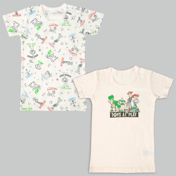 akachan honpo - 圓領短袖T恤2件組-玩具總動員-米白色