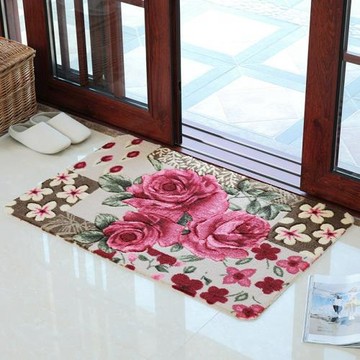 玫瑰剪花門口地墊門墊進門門廳玄關墊臥室廚房腳墊浴室吸水防石力