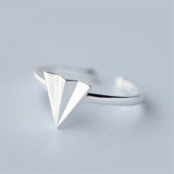 925純銀戒指開口戒-創意個性紙飛機造型生日情人節禮物女飾品73dt146【獨家進口】【米蘭精品】