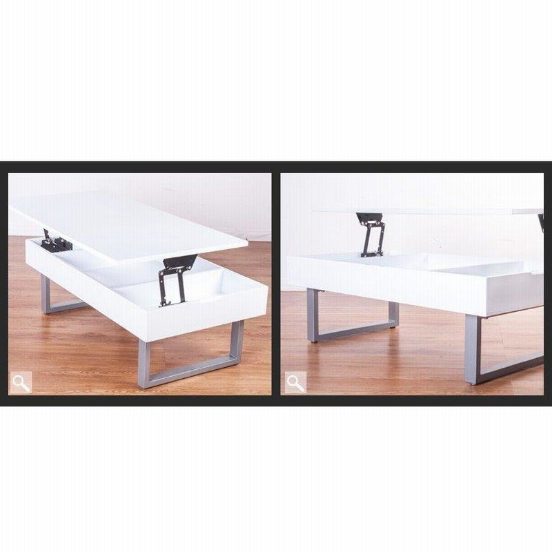 昇降式センターテーブル ホワイト100cm ホワイト 昇降式 センター