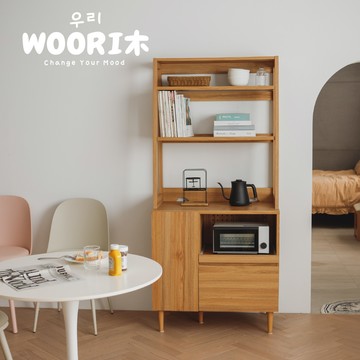 【完美主義】WOORI木 復古多用途廚房收納櫃-P0026