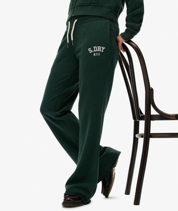 Superdry Women's Athletic Embroidered Flare Joggers Green Size: 8