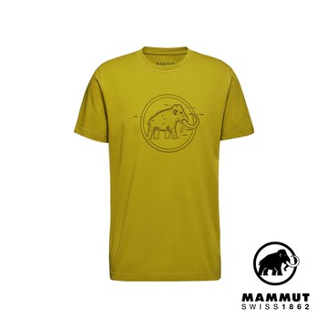 【Mammut長毛象】Mammut Core T-Shirt Lines Men 機能有機棉LOGO短袖T恤 男款 光暈黃 #1017-04045