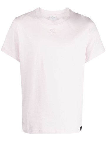 Courrèges - logo-embroidered cotton T-shirt - men - Cotton - L - Pink