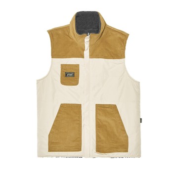 5th STREET｜中性｜雙面穿毛絨背心｜灰卡其