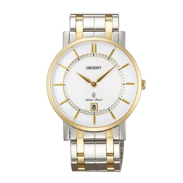 ORIENT 錶 SLIM系列 超薄簡約優雅藍寶石鏡面石英錶 鋼帶款 FGW01003W 白面 - 38mm