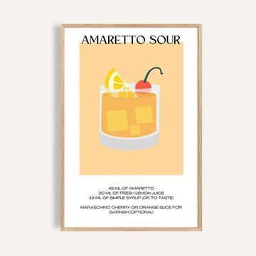 阿瑪雷托酸酒 Amaretto Sour / 雞尾酒系列掛畫
