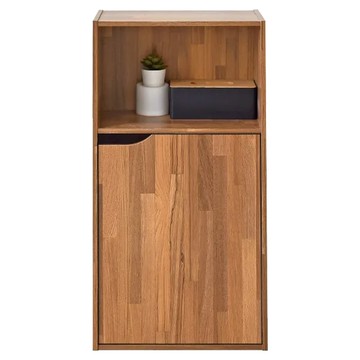 HOPMA 合馬家具 日式單門三層櫃 超大深度 輕鬆整理收納  拼版柚木  40.2 x 24 x 79.7cm