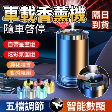 隔日達🚗AI智慧香氛機 自動噴香 一鍵星空頂 五檔調節 車用香氛 霧化噴香 車載香薰 星空氛圍燈 空氣清淨 汽車芳香劑