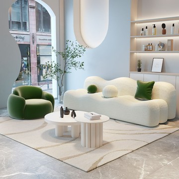 【台灣公司 可打統編】免運 沙發 創意沙發 網紅2024新款奶油風異形沙發客廳小戶型美容院接待處服裝店休息區 可開發票 全館六折 工廠現貨直銷 新品特價 c9241