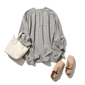 令人心動的棉麻條紋罩衫 長袖上衣 200803-4