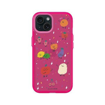 iPhone 15 Clear 粉漾桃 - 咻咻熊 XiuXiubear - 阿泥與蔬菜好朋友