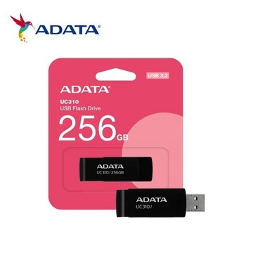 ADATA 威剛 UC310 256GB USB 3.2 旋轉隨身碟(黑)