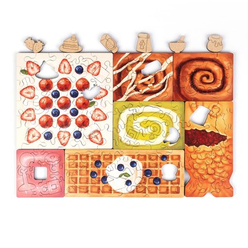 海裡魚150pcs木質拼圖_方正工廠-甜點禮盒_Square Factory - Desserts Gift Box