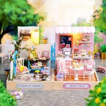 臺灣出貨🔥 積木建築 小屋 diy小房間 兼容積木 智趣屋diy小屋倖福一閣手工拚裝模型玩具小房子創意生日禮物女生