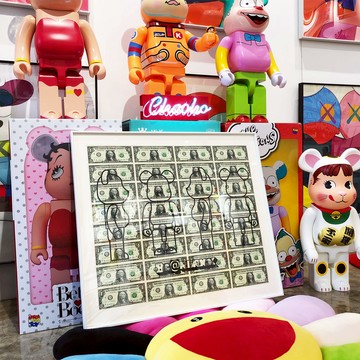 免運速發開發票 bearbrick版畫BB積木熊潮流美金畫 xBe@rbrick熊裝飾畫