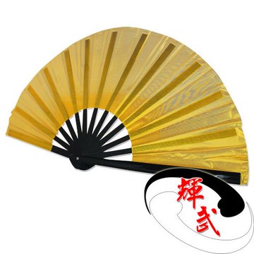 【輝武】武術用品-全竹骨素面太極功夫金蔥扇(2把)