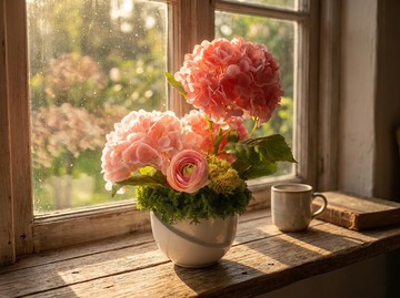 雅致韶光粉繡球香氛花禮/入厝禮/開幕/喬遷/送禮/植栽