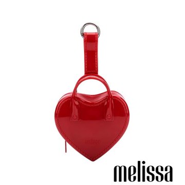Melissa-素面愛心造型耳機包-紅色