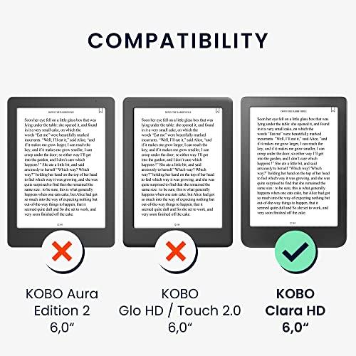 kwmobile カバー 対応: Kobo Clara HD ケース 電子リーダー PUレザー 電子書籍 保護ケース 深緑色