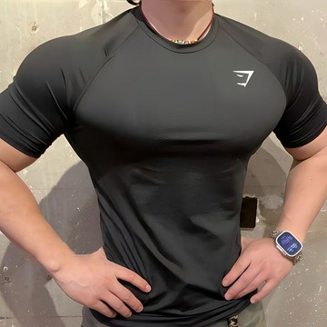 男士運動健身速乾透氣彈性顯身材修身短袖t恤夏舒適 涼感 超彈性 男生 涼感衣 短袖