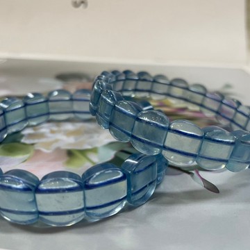 海水藍寶手排🌊13mm 34公克手圍18公分🪼療癒海水藍 海水藍寶 手排 送禮禮品 收藏 A0881